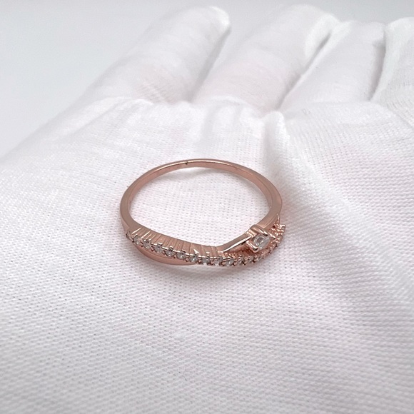 Sale $12 Firm! Rose Gold Plated over Sterling Cz Ring - Picture 8 of 17